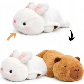 plyšák Plyšová Hračka VELKÁ KAPYBARA & KRÁLÍK 25 cm plyšová hračka OBOUSTRANNÁ HIT
