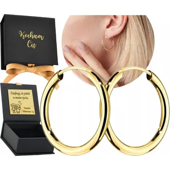 Náušnice ZLATÉ KRUHOVÉ NÁUŠNICE HLADKÉ 2,5 CM 25 MM 585