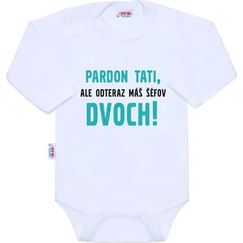 Kojenecký body Body s potiskem New Baby Pardon tati,... máš šéfov dvoch! 86 (12-18m)