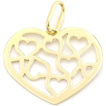 Přívěsek Zlatý přívěsek srdce zdobené srdíčky 0,60g