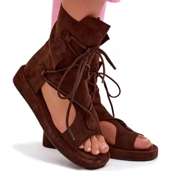 Dámské sandále Butosklep dámské sandály NN652 BROWN platforma velikost 36