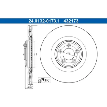 Brzdový kotouč Brzdový kotouč ATE 24.0132-0173.1