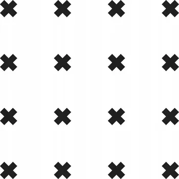 Tapeta TAPETA KŘÍŽKY X BÍLÁ ČERNÁ MODERNÍ OMYVATELNÁ