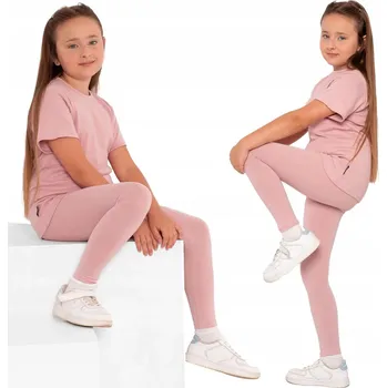 Dívčí legíny MAZE DĚTSKÉ BAVLNĚNÉ LEGÍNY DLOUHÉ RŮŽOVÉ 140