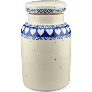 Dóza na potraviny Nádoba na kávu 1 L Srdíčka dek. 375M Keramika Bolesławiec