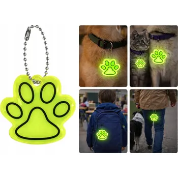 Zelený reflexní přívěsek přívěsek na klíče – odrazka pro lidi i zvířata