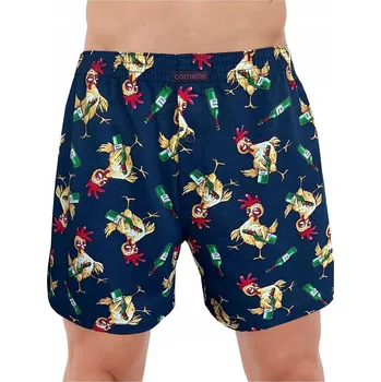 Pánské boxerky Cornette Classic 001/186 vel. XXL (52) bavlněné kohouti vínová