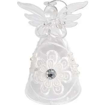 Velikonoční dekorace DECOLED Skleněný anděl 7 × 11 cm čiré sklo