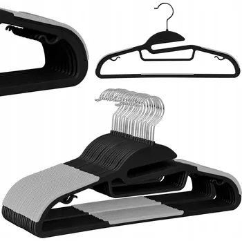 Věšák Věšák na oblečení Gockowiak černý plastový závěsný 20 ks