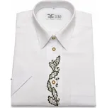 Luko Myslivecká košile bílá se zelenou výšivkou - krátký rukáv - Velikost 40