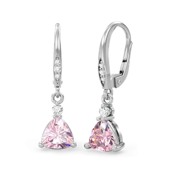 Náušnice SOLUNA Stříbrné náušnice s růžovými zirkony TRINITI