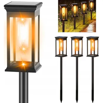 Venkovní osvětlení 4X SOLÁRNÍ LAMPA SVĚTLA DO ZAHRADY ZAHRADNÍ DEKORATIVNÍ IP65