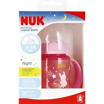 NUK Láhev 150 ml 6m+ s držátky First Choice Night růžová 10215326