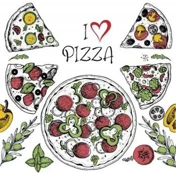 Papírový ubrousek Ubrousky DAISY Lunch SD 330x330 Pizza 043701. POL-MAK