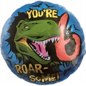 Balónek Helium - Balón 45,7 cm Číslice 6 Dinosaurus