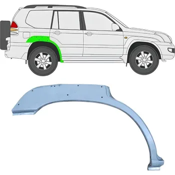 Karosérie Opravný plech zadního blatníku s otvorem na Toyota Land Cruiser 2003-2010 / Pravá