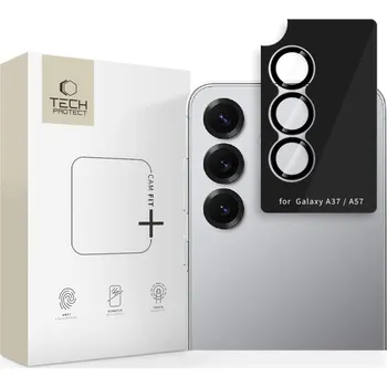Náhradní kryt pro mobilní telefon Ochranné sklo pro zadní kameru Tech-Protect Camring Fit+ Samsung Galaxy A37 / A57 5G Black
