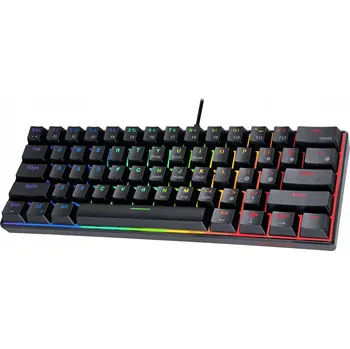 Klávesnice Drátová mechanická klávesnice Deltaco GAM-075-US Podsvícená Černá