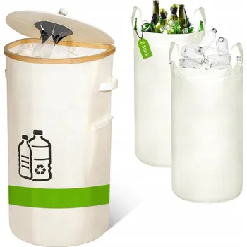 Dóza na potraviny Nádoba na prázdné zálohované lahve 100L Skládací Přenosný Béžový