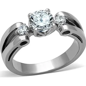 Prsten Šperky4U Ocelový prsten se zirkony, vel. 49 - velikost 49 - OPR1638-49