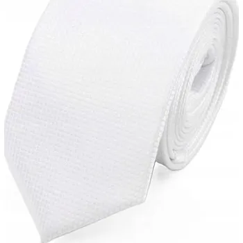 Kravata Pánská kravata BÍLÁ úzká, stylová, elegantní, klasická, nadčasová
