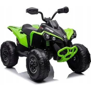 Dětské elektrovozidlo Čtyřkolka na Akumulátor Can-Am, licence, pohon 4x45W, 12V, ekokůže, EVA kola, zelená