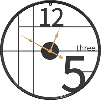 Hodiny VidaXL Nástěnné hodiny, černé, Ø60 cm, železo