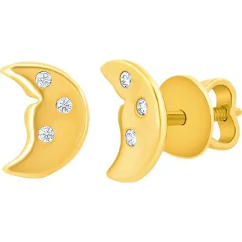 Šperk Zlaté náušnice pecky Vespera ze žlutého zlata s čirými Brilliance Zirconia FNN33362EGY