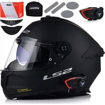 Helma na motorku MOTOCYKLOVÁ PŘILBA LS2 FF808 STREAM II ČERNÁ MATNÁ S CLONOU + BLUETOOTH INTERKOM