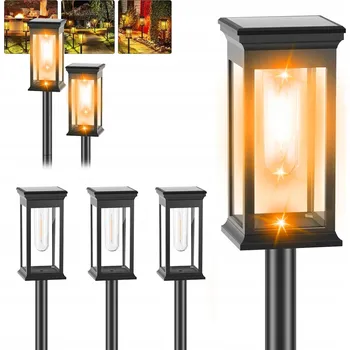 Venkovní osvětlení VODOTĚSNÉ SOLÁRNÍ LAMPY SADA 4 SOLÁRNÍ ZAHRADNÍ SVĚTLA VENKOVNÍ