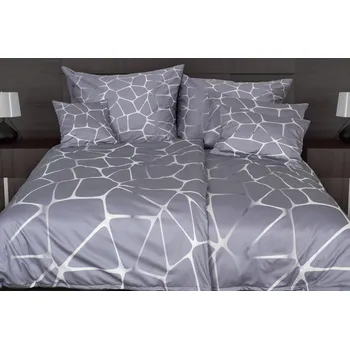 Povlečení Glamonde Riva Povlečení šedé 140 x 220 cm, 70 x 90 cm zip