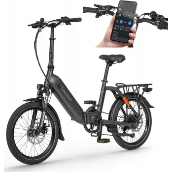 Elektrokolo Elektrokolo Ecobike Rhino Black 15,5 palců hliníkový rám, 20" kola, 250 W