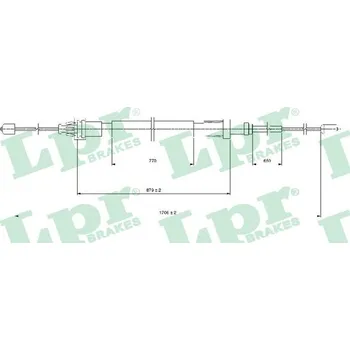 Lanko parkovací brzdy Tažné lanko, parkovací brzda, C1686B