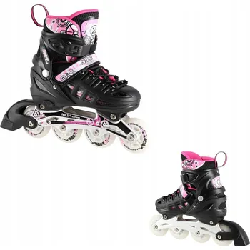 Kolečkové brusle Brusle Na Led Brusle 2v1 Kolečkové Brusle 4v1 LED Růžové Nastavitelné L 39-42 NILS EXTREME PU
