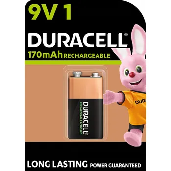 Článková baterie Nabíjecí Baterie Duracell 9V 170 mAh 6F22 NiMH