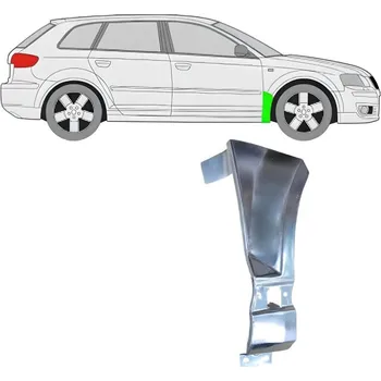 Blatník karosérie Opravný plech předního blatníku na Audi A3 8P 2003-2012 / Levá