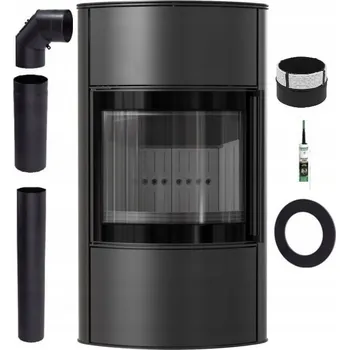 Krbová kamna Kamna Volně stojící krb KRATKI BJORN Vysoký 7 kW na dřevo Ekodesign