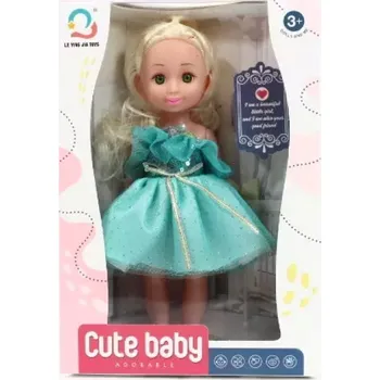 Panenka Panenka Cute Baby blondýnka v zelených šatech 27 cm