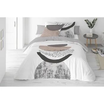 Povlečení Povlečení saténové 160x200 geometrie bílá béžová