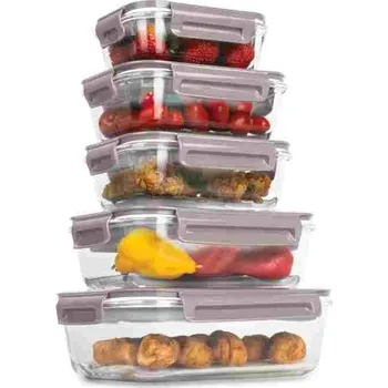 Dóza na potraviny Berlingerhaus Dóza na potraviny s víkem skleněná sada 5 ks Taupe Collection