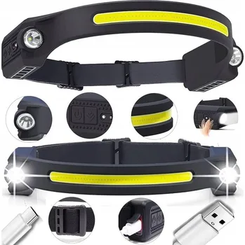 Čelovka VÝKONNÁ ČELOVKA LED COB SENZOR POHYBU USB C