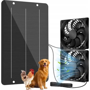 Domácí ventilátor SOLÁRNÍ VENTILÁTOR ODTAHOVÝ DO SKLENÍKU KŮLNY KURNÍKU 10W 12*12CM
