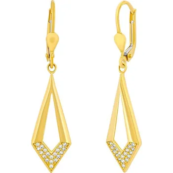 Šperk Zlaté visací náušnice Lysandra ze žlutého zlata s Brilliance Zirconia FNN33421EGY