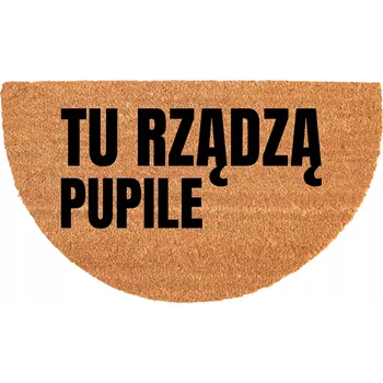 Rohožka PŮLKRUHOVÁ KOKOSOVÁ ROHOŽKA KE VCHODOVÝM DVEŘÍM S VTIPNÝM NÁPISEM - TADY VLÁDNOU MAZLÍČCI