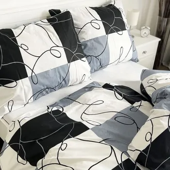 Povlak na polštářek Bavlněný povlak na polštář 50x70 - Šachy šedé II.jakost Zapínání: zip