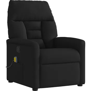 Křeslo Rozkládací masážní křeslo, černé, potažené látkou