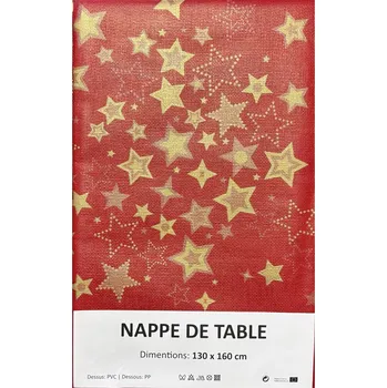 Vánoční dekorace LEVNO Červený ubrus s hvězdami, 130 x 160 cm Varianta: 1 Nové zboží