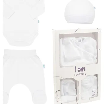 Kojenecká souprava 3-dílná kojenecká soupravička do porodnice New Baby I AM bílá 62 (3-6m)