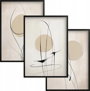 Obraz Velké Obrazy Plakáty s rámy Béžový Triptych na zeď do obýváku Loft 30x40