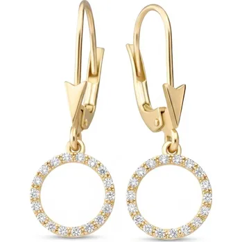 Náušnice Soliter Visací zlaté náušnice s čirými zirkony 239 001 01331 00 + 2 měsíce na vrácení zboží